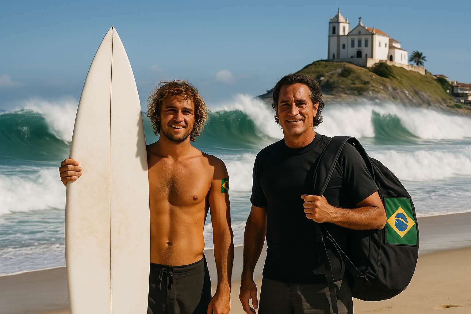 Barreling wave at Itaúna Beach during WSL event, Saquarema