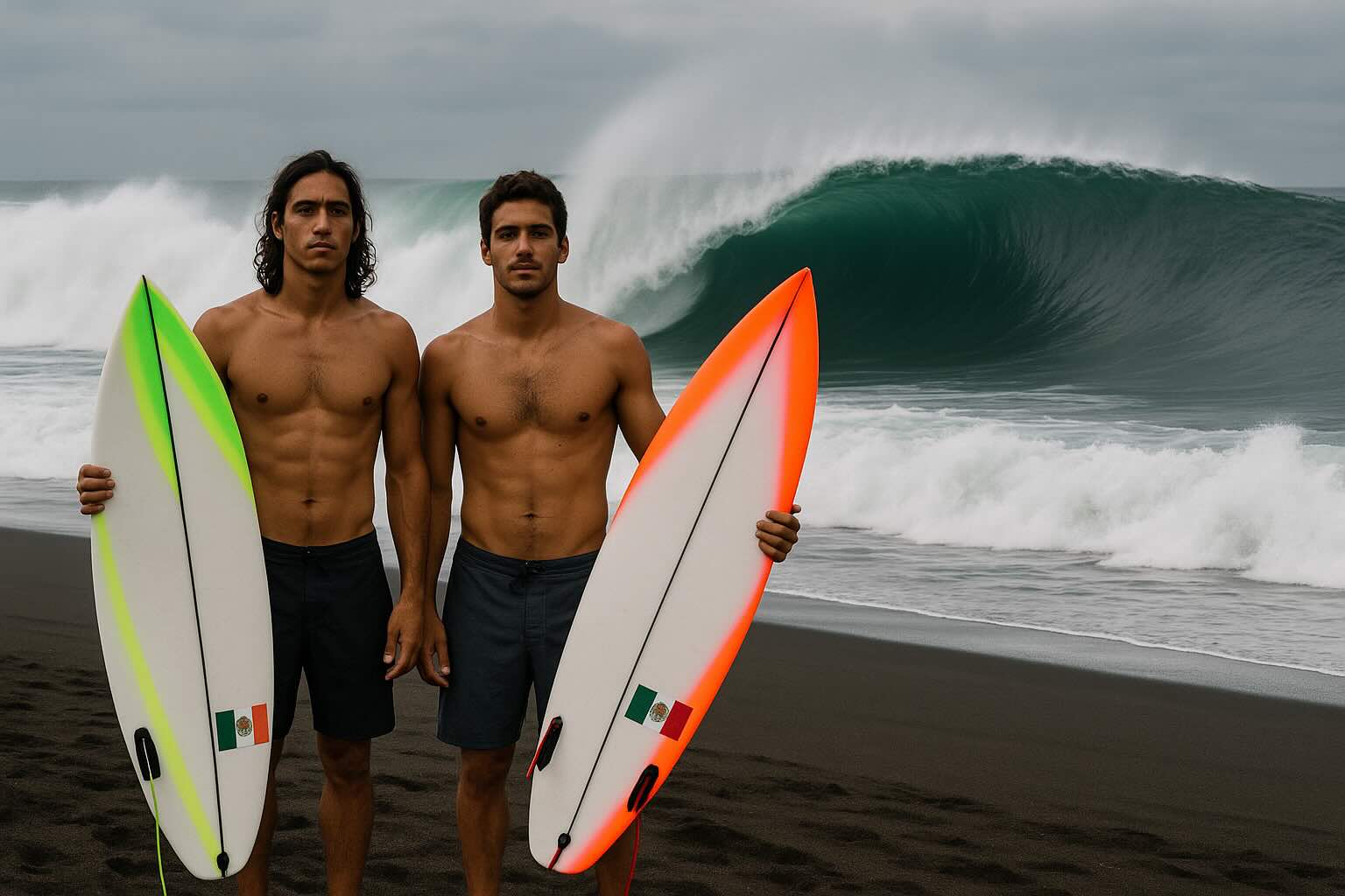 Massive hollow wave detonating on the Pascuales sandbar