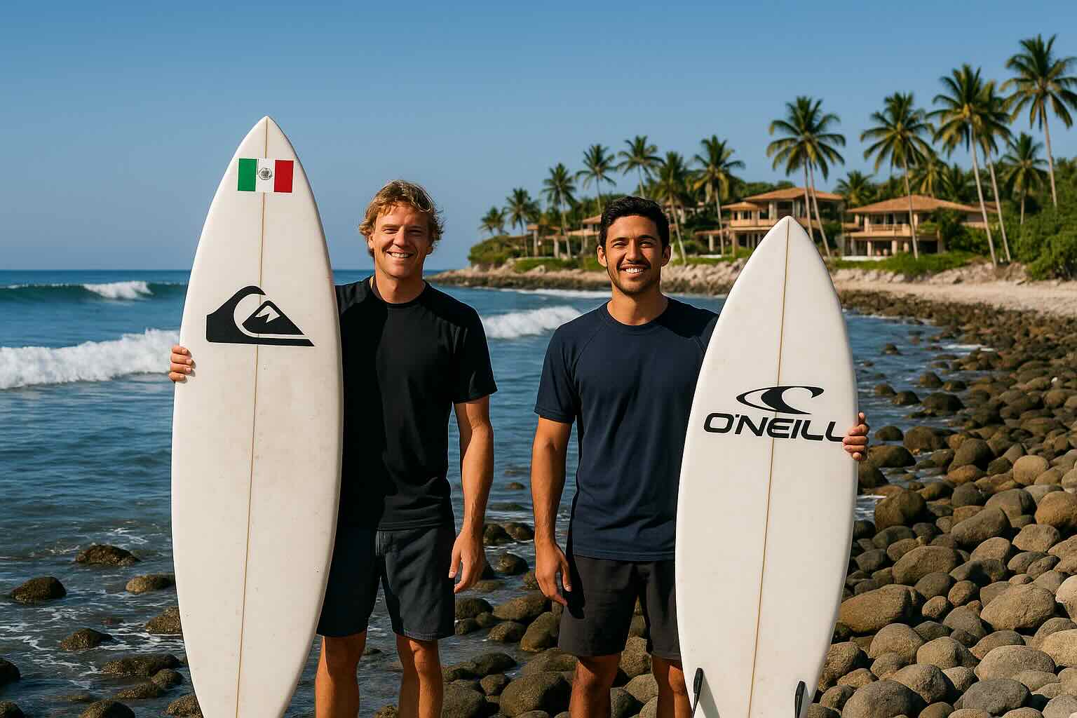 Sunset surf session at Los Muertos Beach, Puerto Vallarta